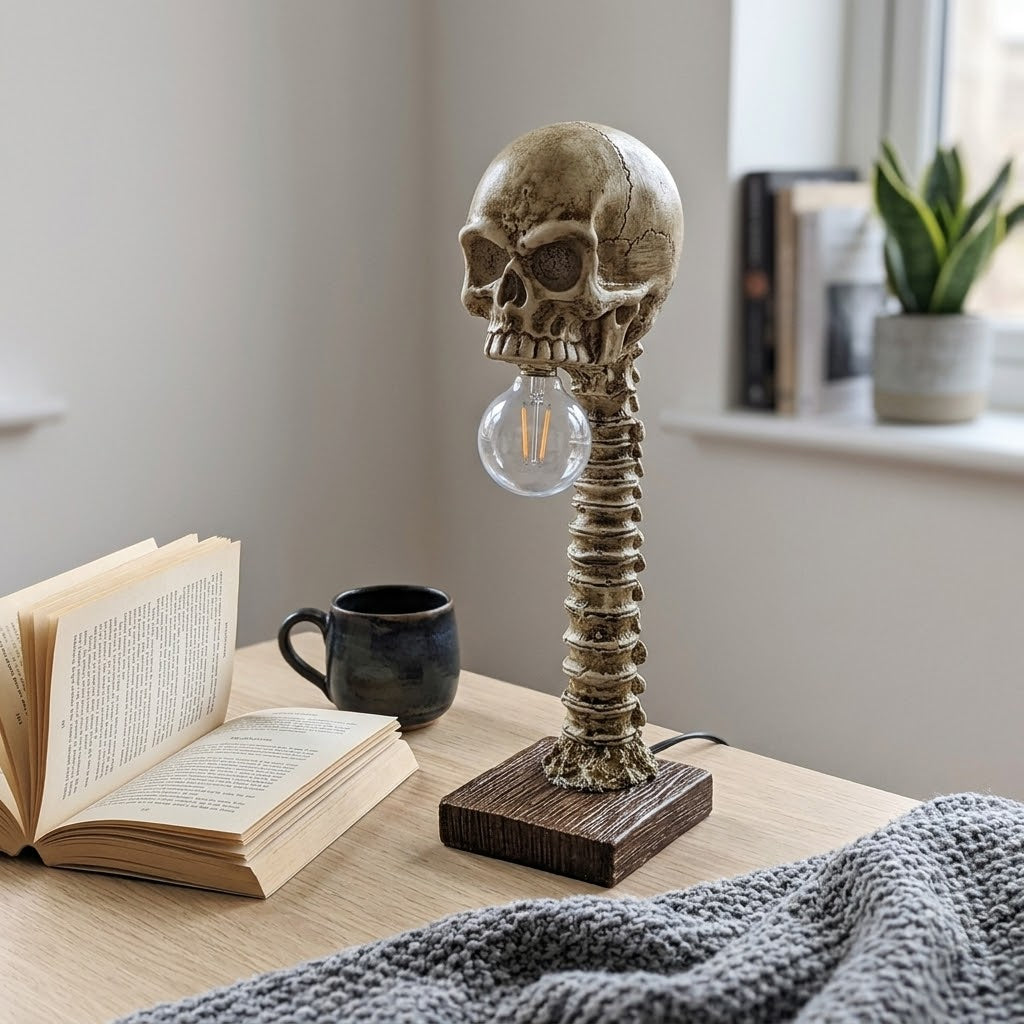 Witching Hour Skull Spine Desk Lamp · Mavigadget