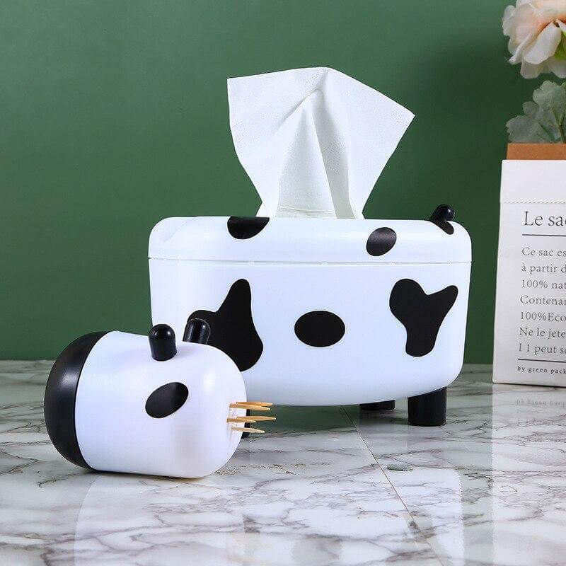 Cute Mini Cow Tissue Storage Toothpick Box - MaviGadget