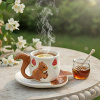 Forest Squirrel Artisan Tea Cup - Image 2