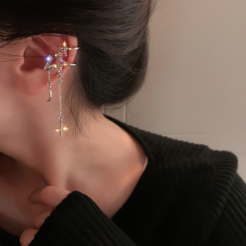 Sparkling Night Long Tassel Ear Clip - Image 4