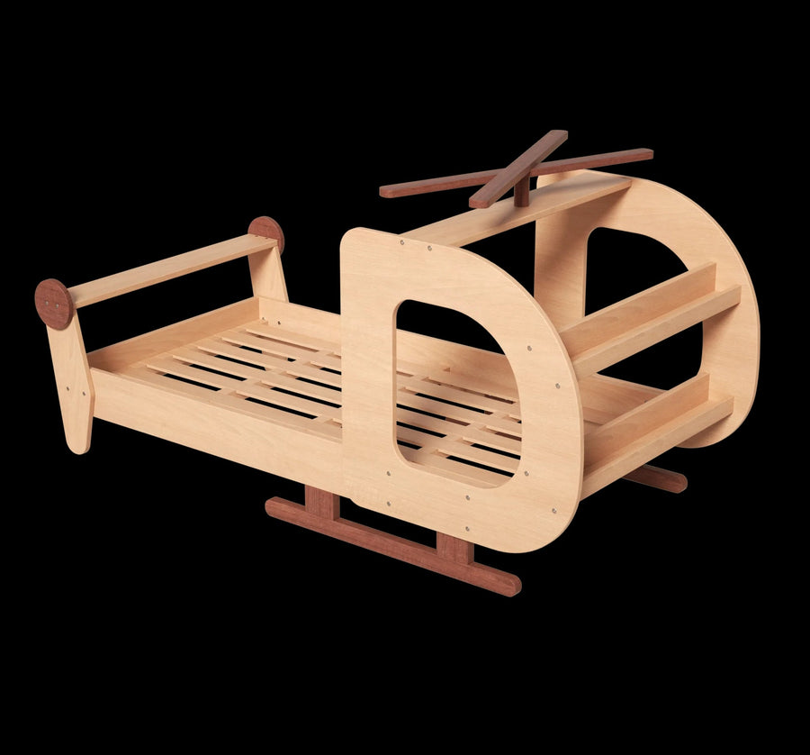 Helicopter Inspired Premium Wooden Built-in Storage Kids Bed - Image 2