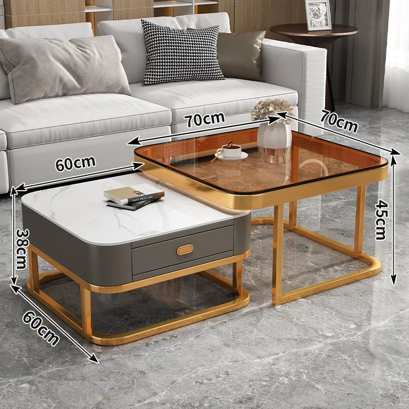 Nordic Nested Dual-Layer Elegant Coffee Table - Image 6