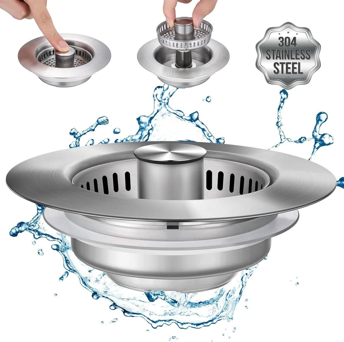 Stainless Steel Pop-Up No-Odor Drain Filter