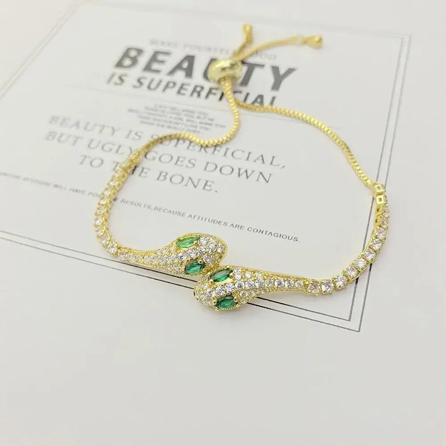 Zircon Stone Adjustable Snake Bracelet - Image 5
