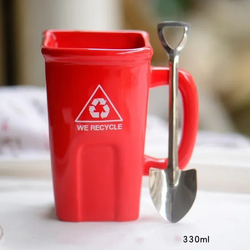 Large Trash Can Ceramic Creative Mug - Image 9