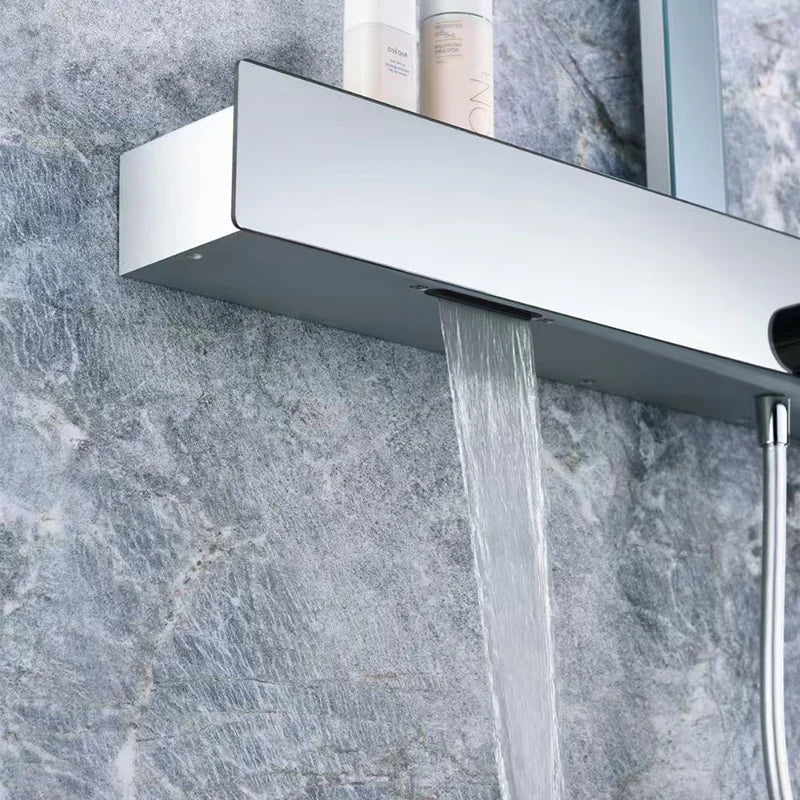 Chrome Rain Thermostatic Shower Set