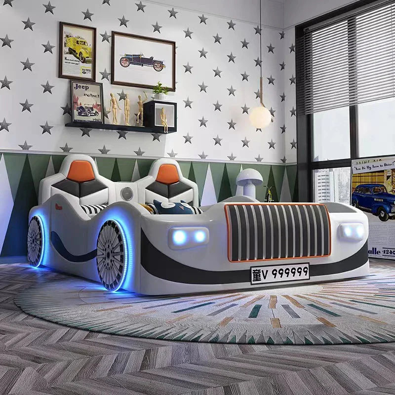 Mini Racer LED Luxury Car Kids Bed