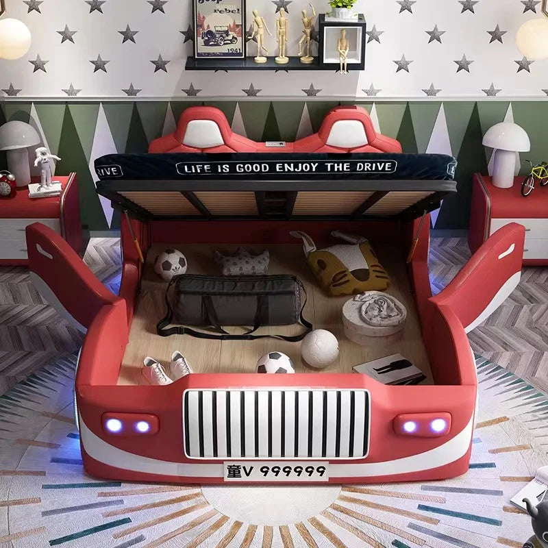 Mini Racer LED Luxury Car Kids Bed - Image 4