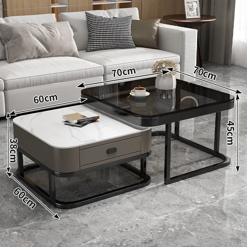 Nordic Nested Dual-Layer Elegant Coffee Table - Image 4