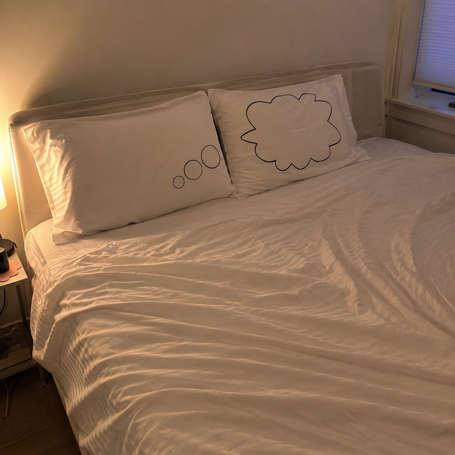 Pillow Talk Thought Bubble Couple Bed Pillow Covers