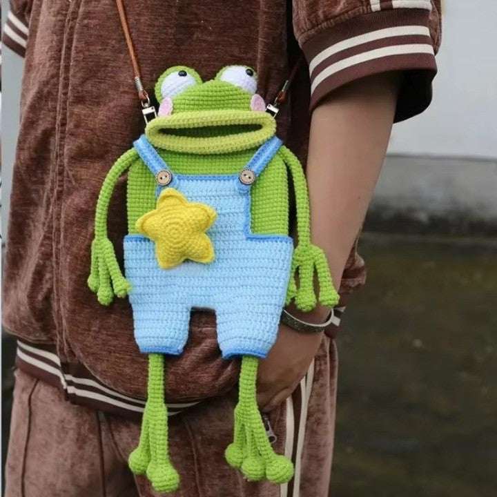 Big Lips Frog Knitted Bag