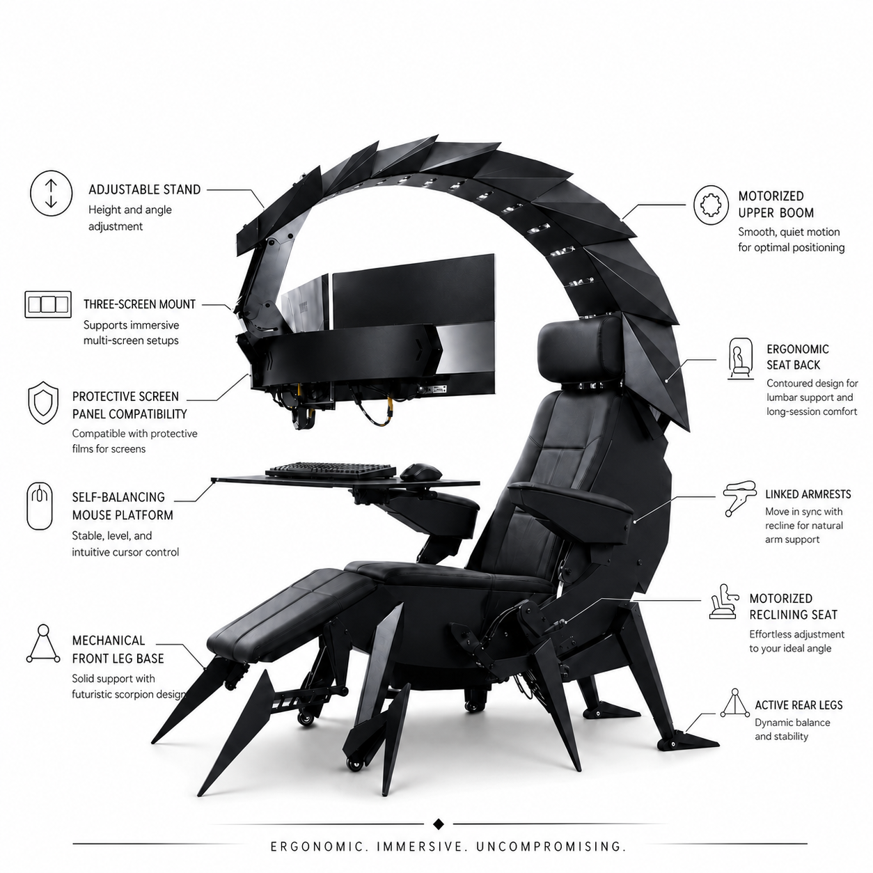 Zero Gravity Massage Ergonomic Scorpion Gaming Chair - Image 18