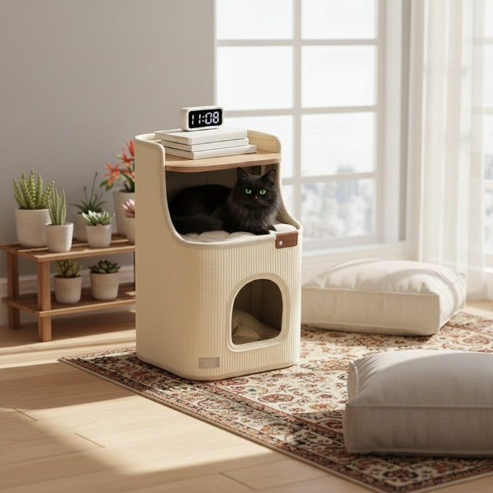 All-in-One Enclosed Cat House Side Table - Image 1
