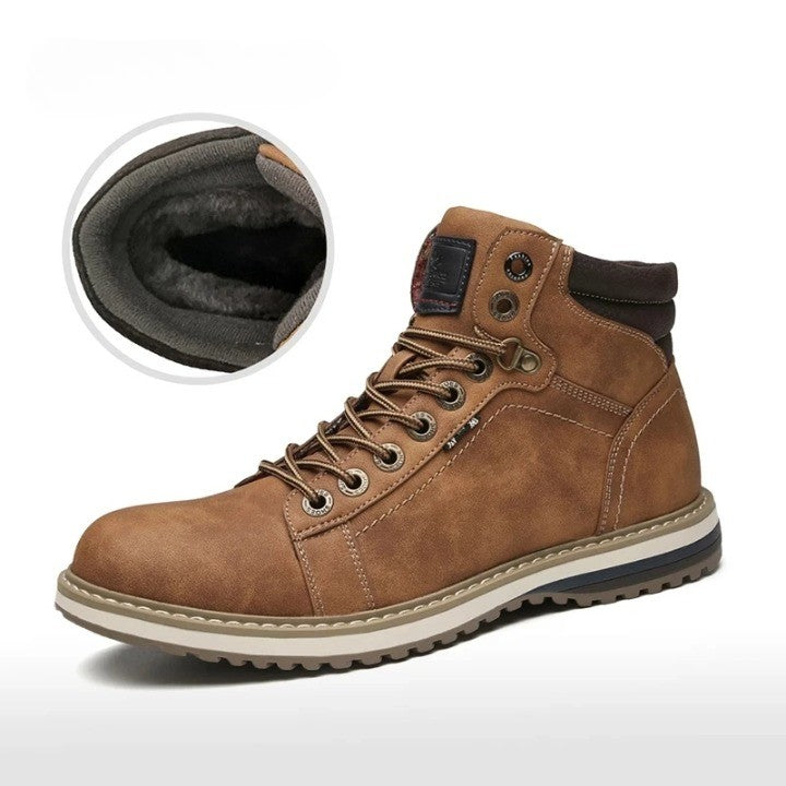 Italian Vintage Leather Lace-Up Warm Winter Boots - Image 7