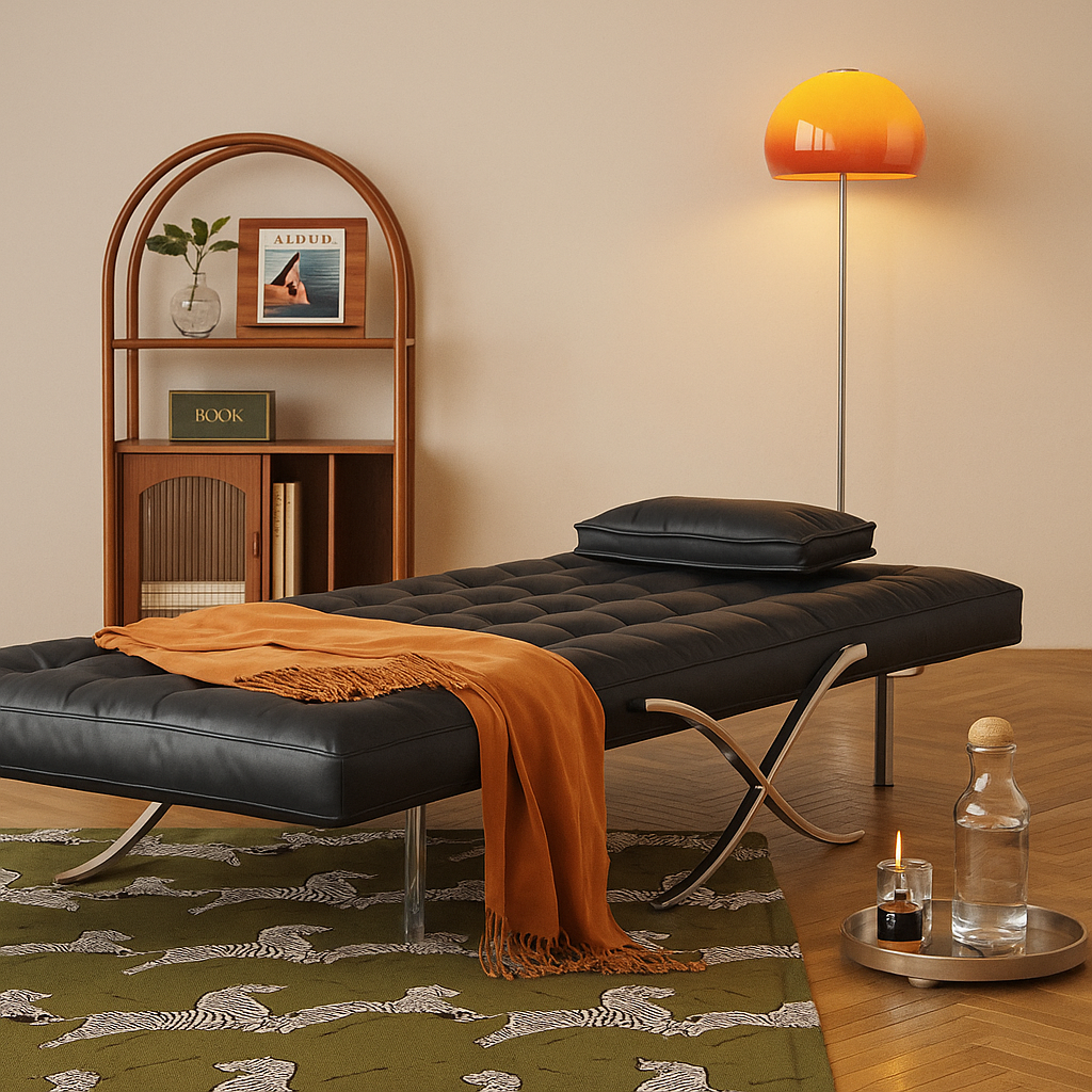 Italian Design Foldable Leather Convertible Sofa Bed - Image 4