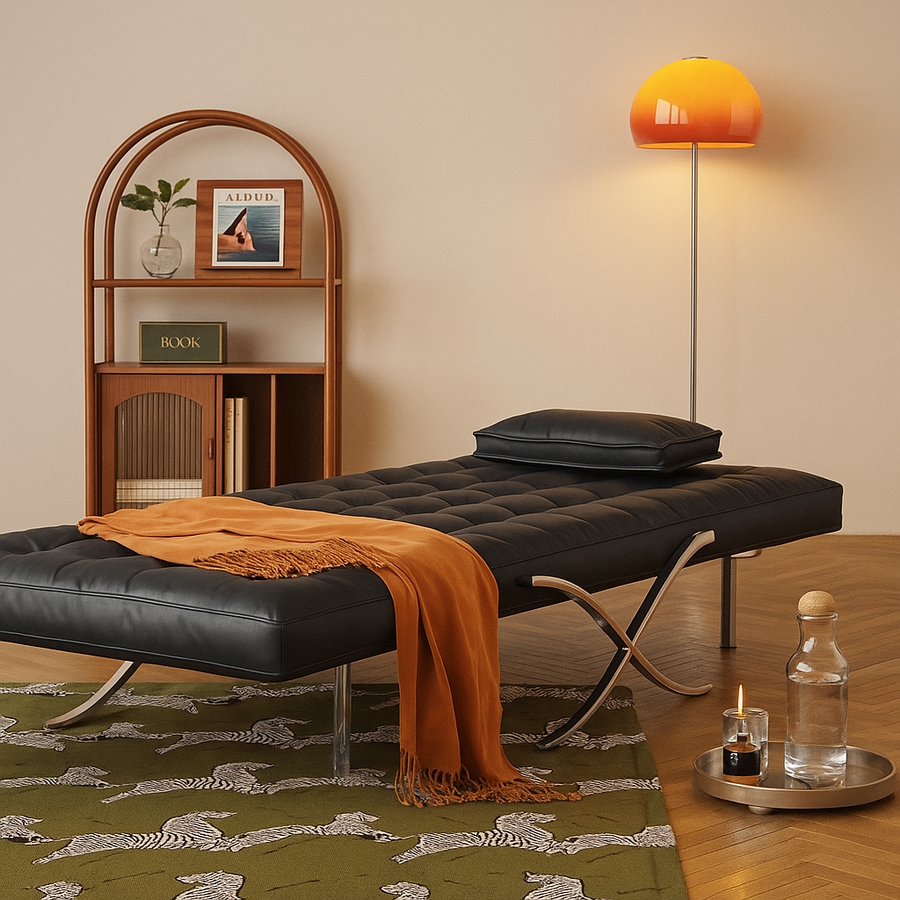Italian Design Foldable Leather Convertible Sofa Bed - Image 4