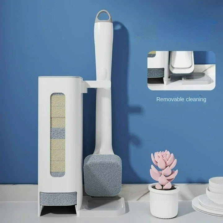 Long Handle Disposable Kitchen Cleaning Brush Kit - Image 1