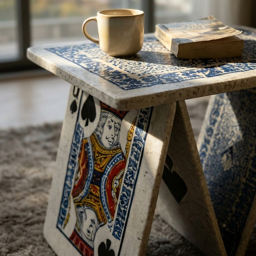 Playing Cards Art Sculptural Coffee Table - Image 2