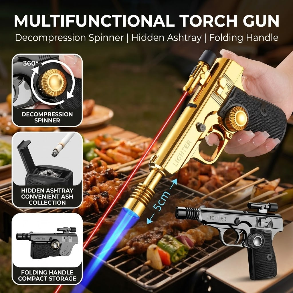 Magnum Tactical Gun-Shape Jet Flame Windproof Lighter - Image 3