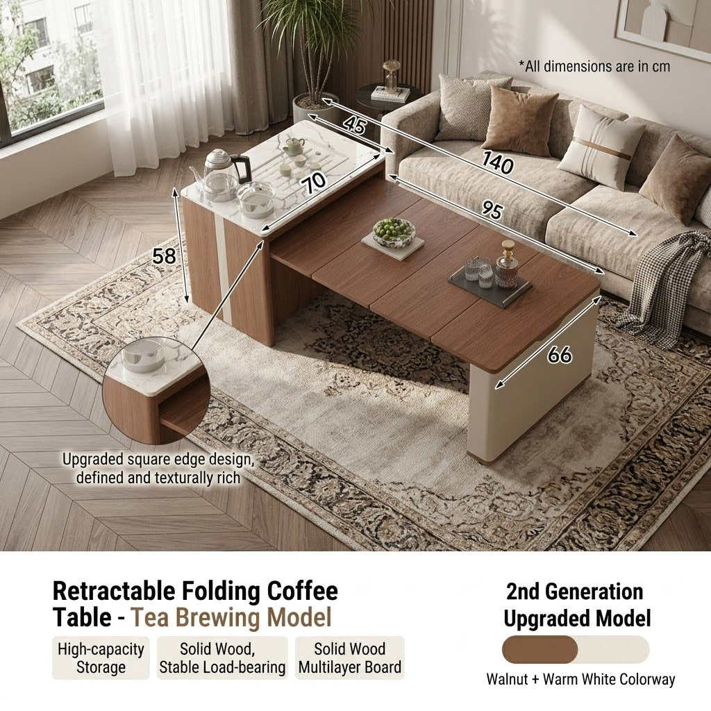 Japanese Minimalist Hidden Storage Coffee Table - Image 6