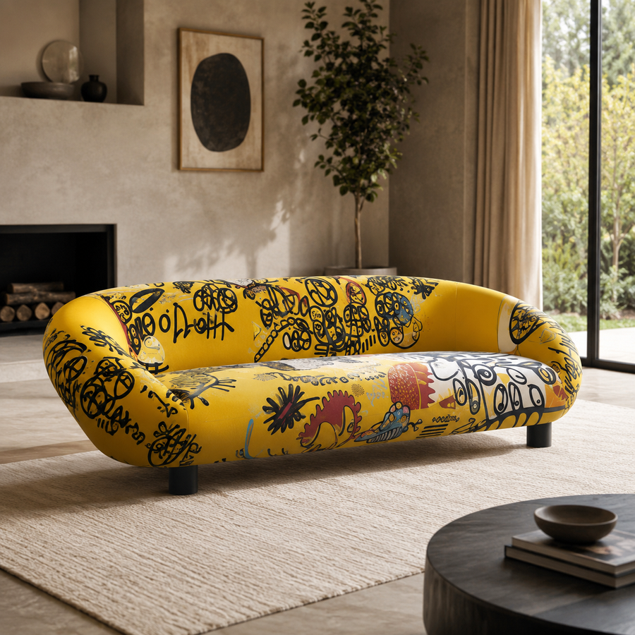 Studio Floor Artistic Print Oversized Lounge Sofa
