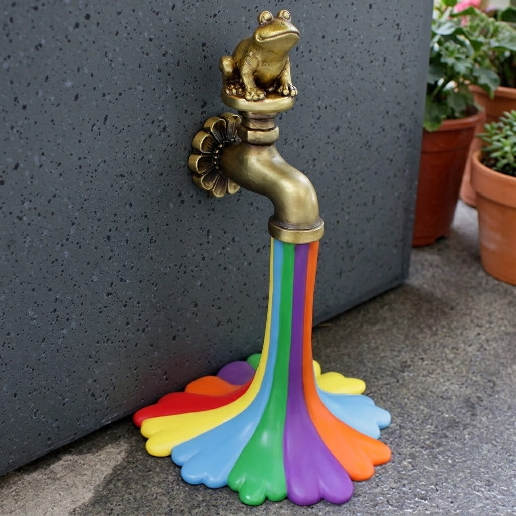 Flowing Rainbow Resin Statue Garden Decor - Image 3