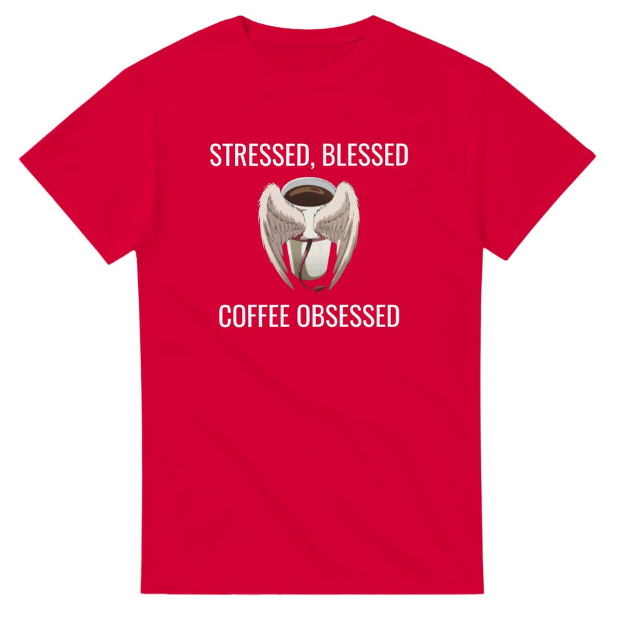 Stressed Blessed & Coffee Obsessed Cotton T-Shirt - Image 7