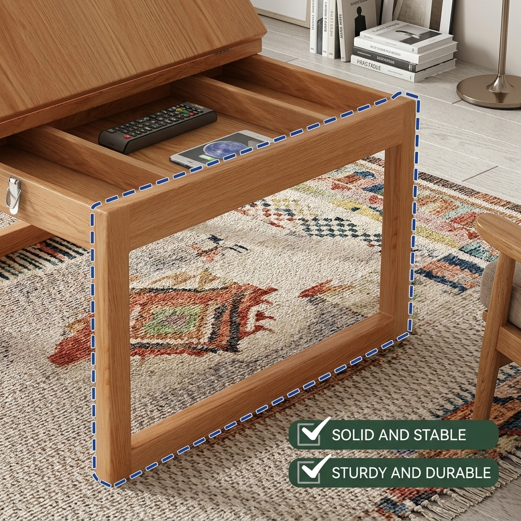 Zen Frame Modular Design Wood Tea Table - Image 8