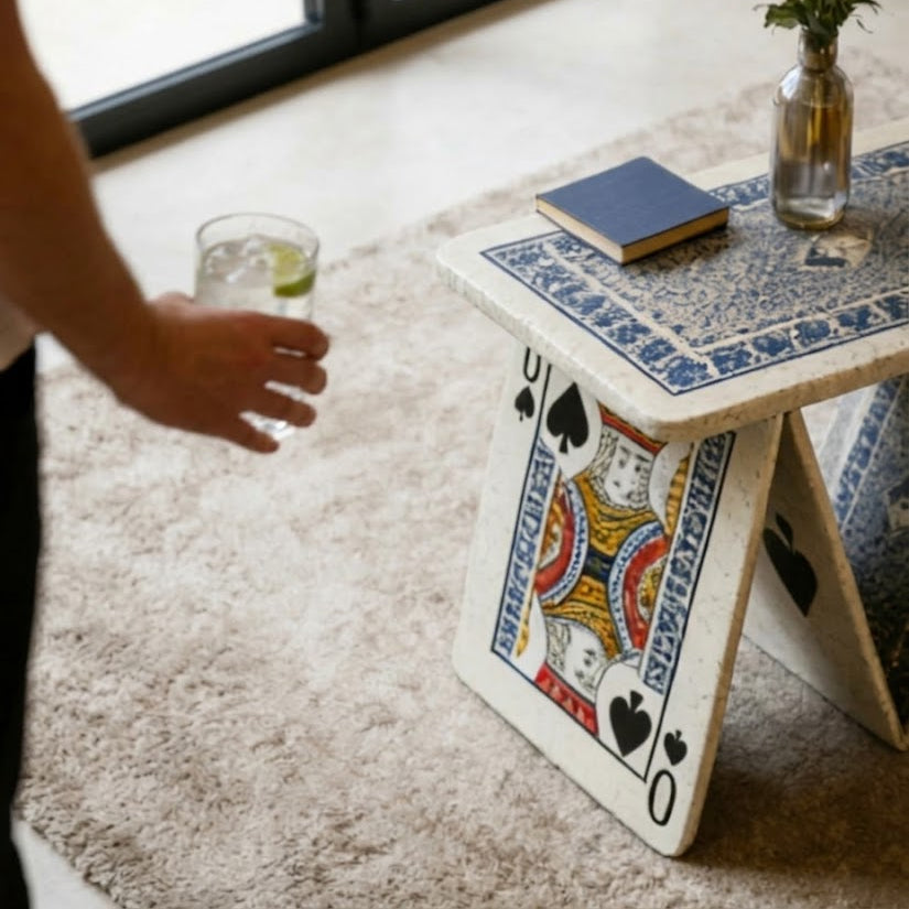 Playing Cards Art Sculptural Coffee Table - Image 3