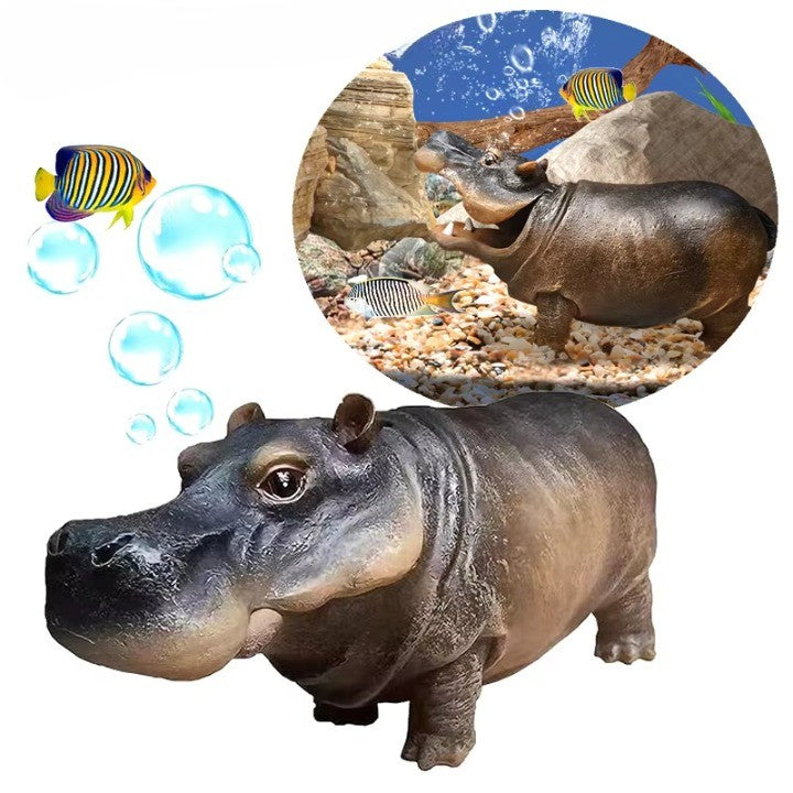 Mini Hippo Decorative Fish Tank Air Bubbler