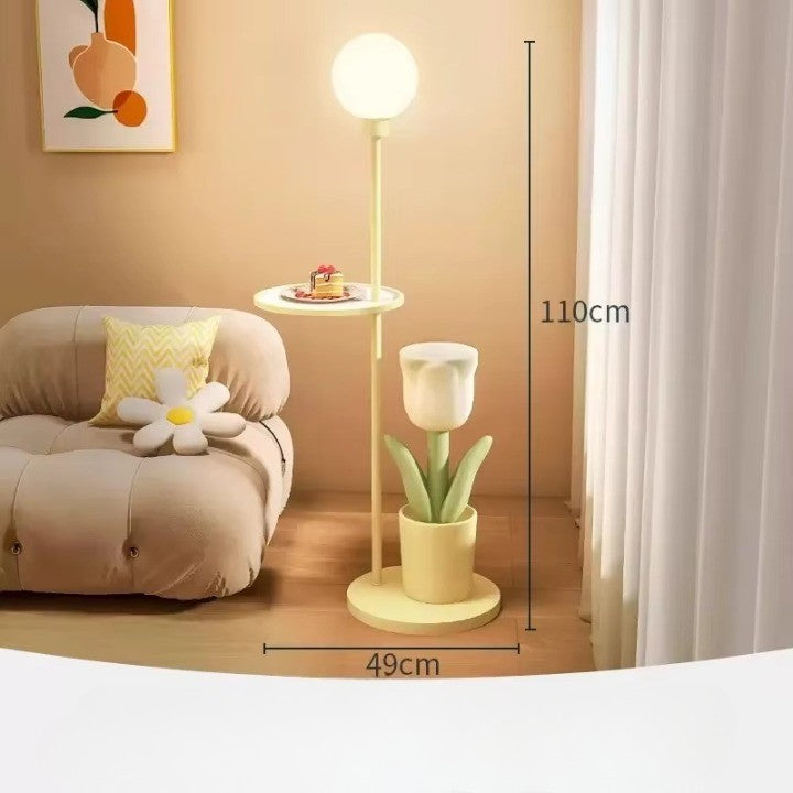 Tulip Blossom Flower Integrated Nightstand Floor Lamp - Image 7