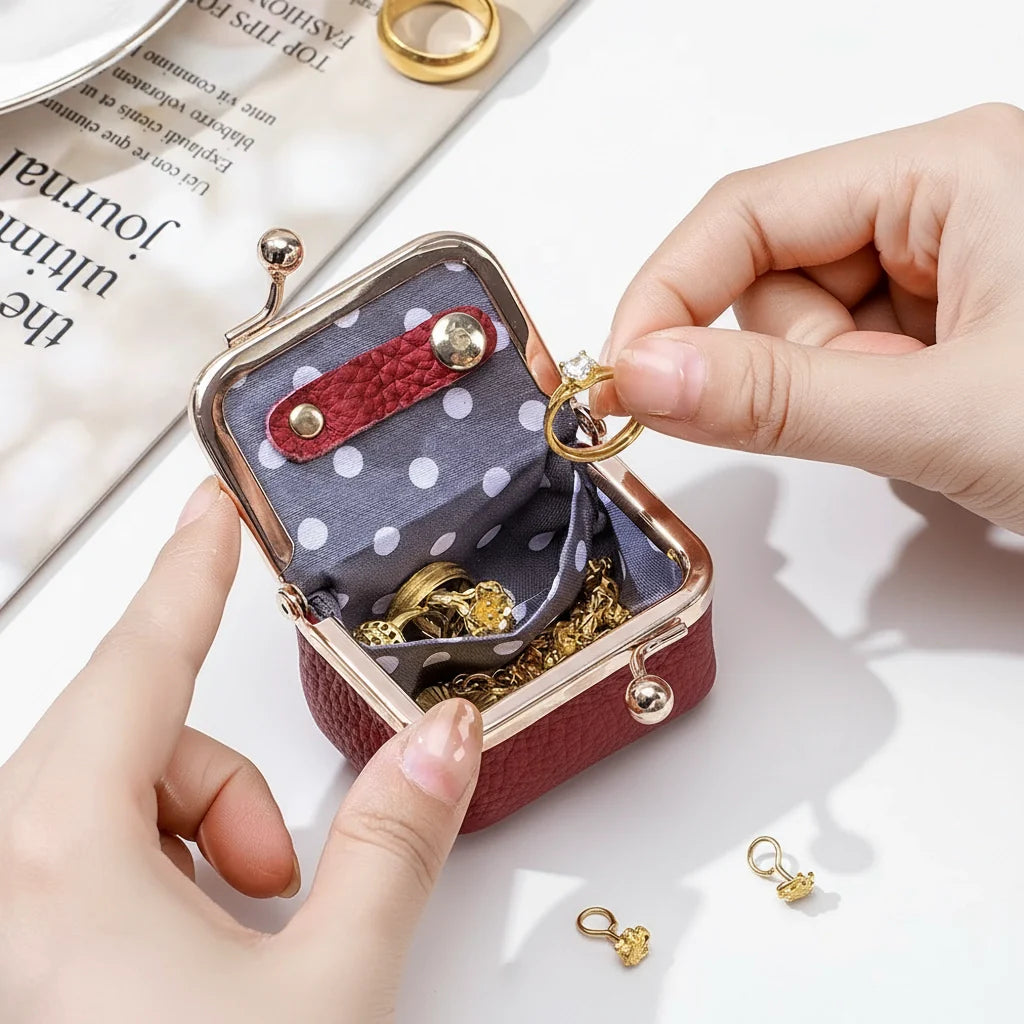 Mini Retro Leather Travel Jewelry Storage Bag - Image 0