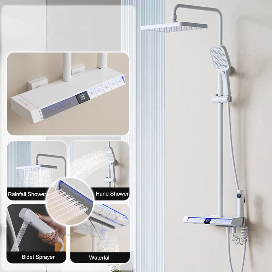 Rainfall Spa Therapy Digital Thermostatic Shower System Set - Image 6
