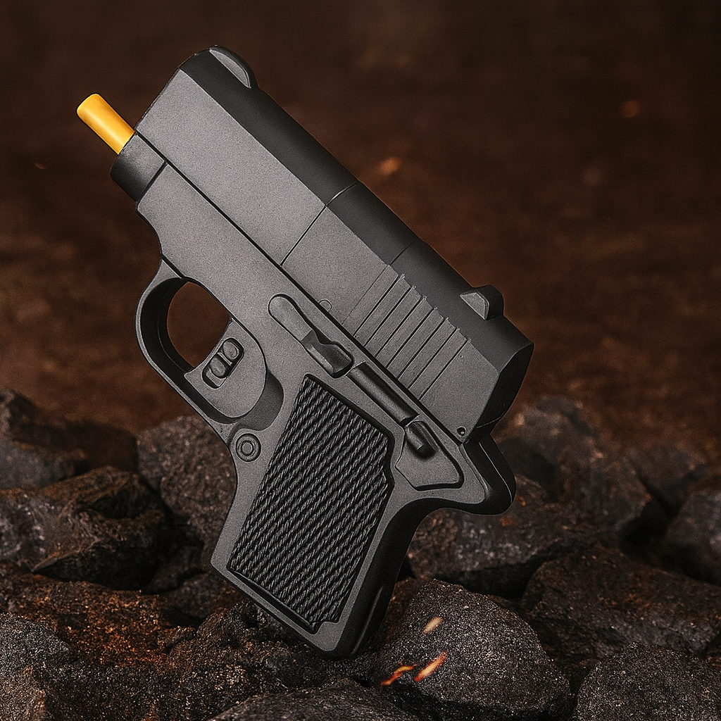 Mini Handgun Shape Hidden Storage Electric Lighter - Image 3