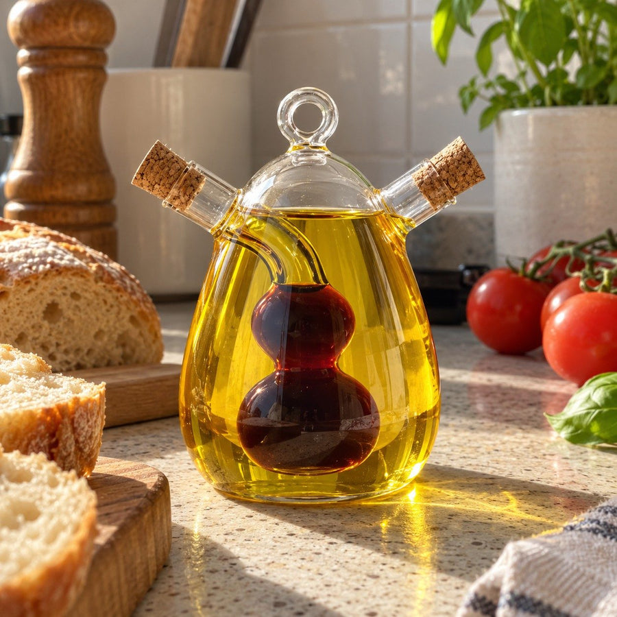 Doppelflasche aus Glas für Gewürze