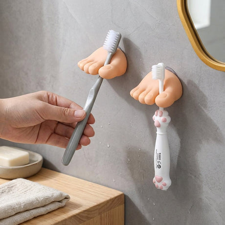 Toe-Grip Wall Toothbrush Holder - Image 0