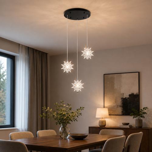 Prism Petal Crystal Ceiling Pendant Chandelier Light