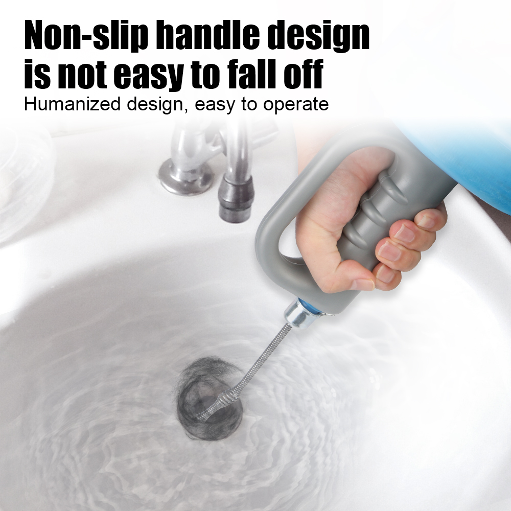 Manual Hand-Crank Drain Snake Shape Plumbing Tool - Image 1
