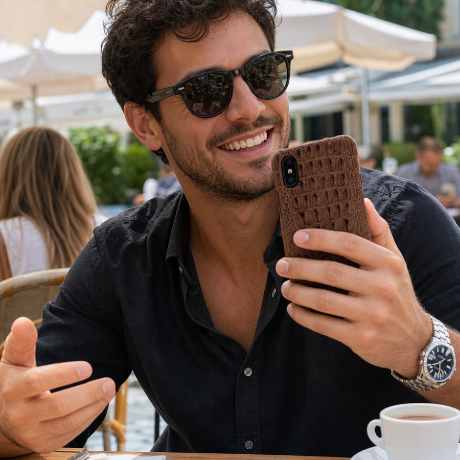 Super Luxury Genuine Crocodile Skin Leather Case For iPhone X