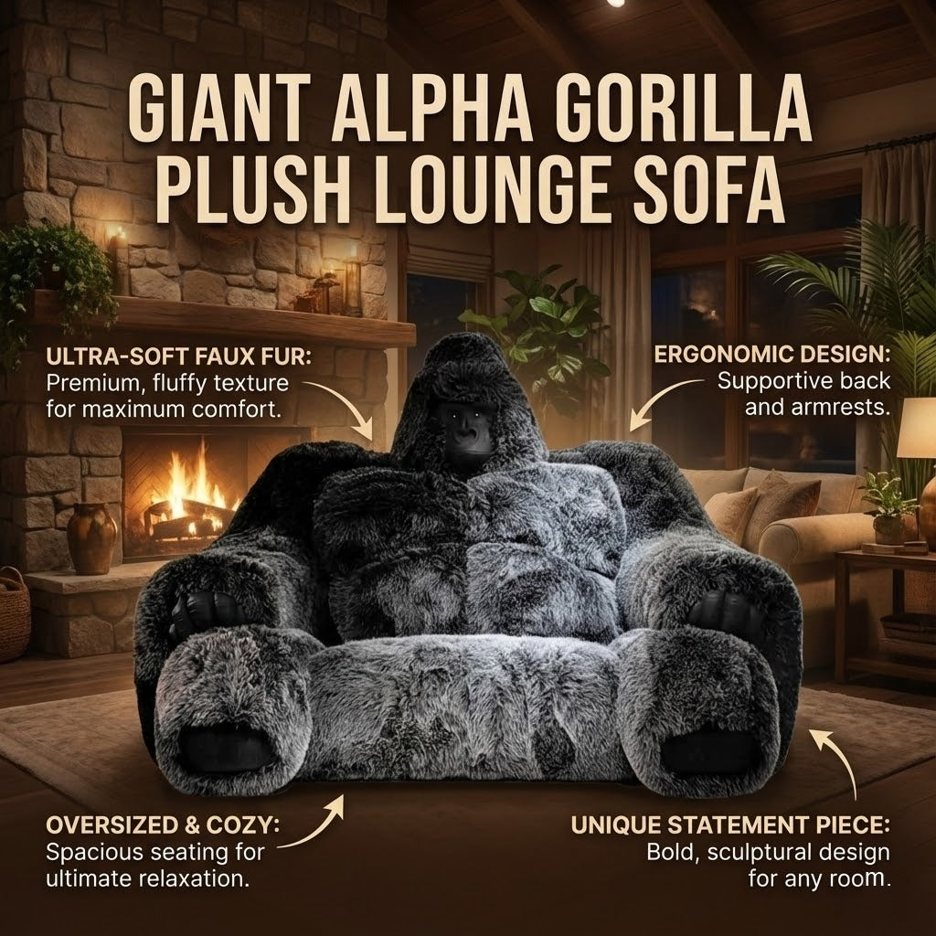 Giant Alpha Gorilla Plush Lounge Sofa · Mavigadget