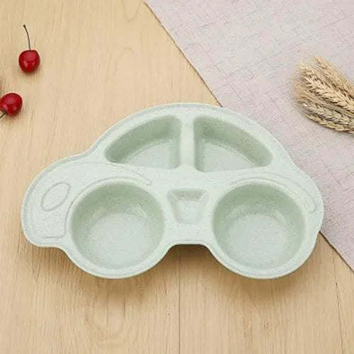 Baby Bowls Cartoon Car Kids Food Plate Tableware