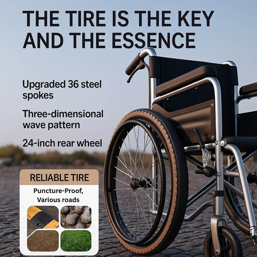Easy Move Foldable Elderly Travel Wheelchair - Image 4