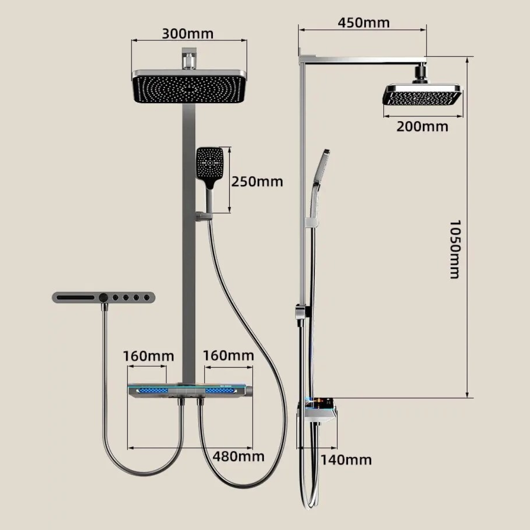 Thermostatic Rainfall Aura Shower Set - Image 2