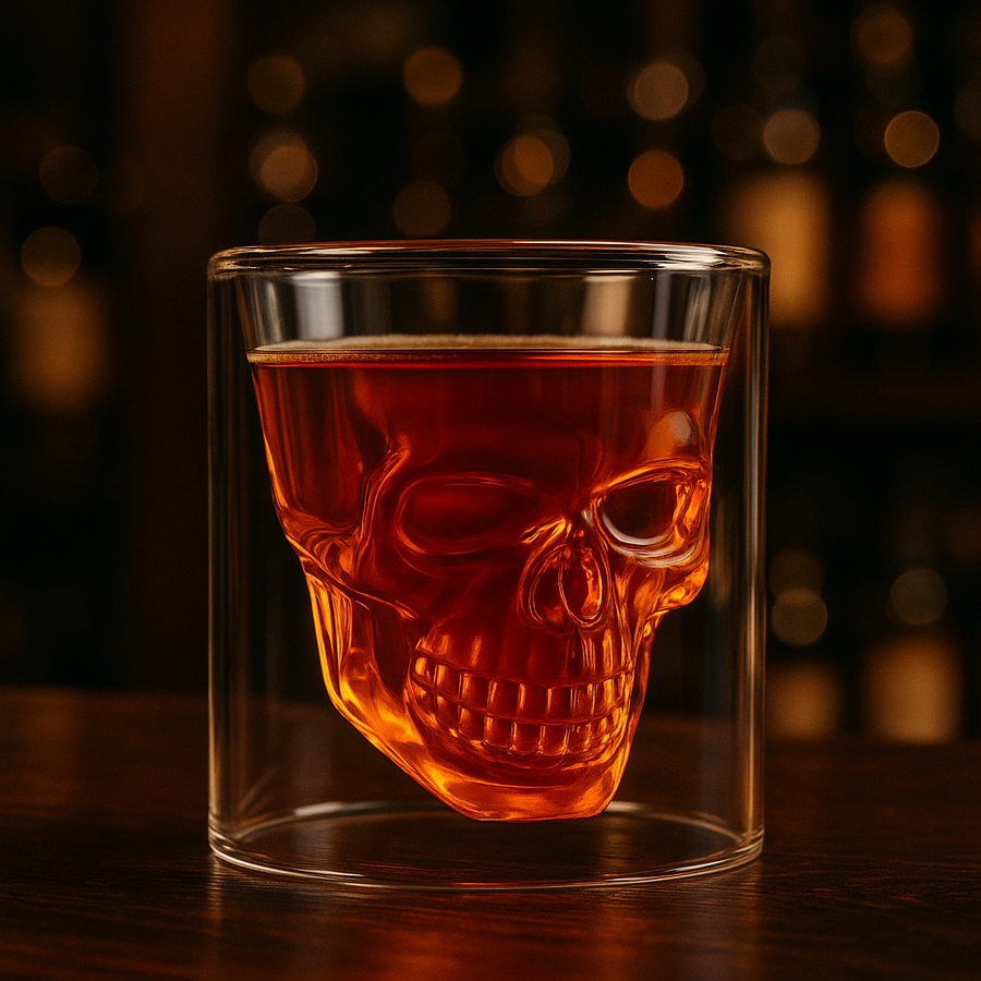 3D Skull Head Double Drinking Glass - Image 3