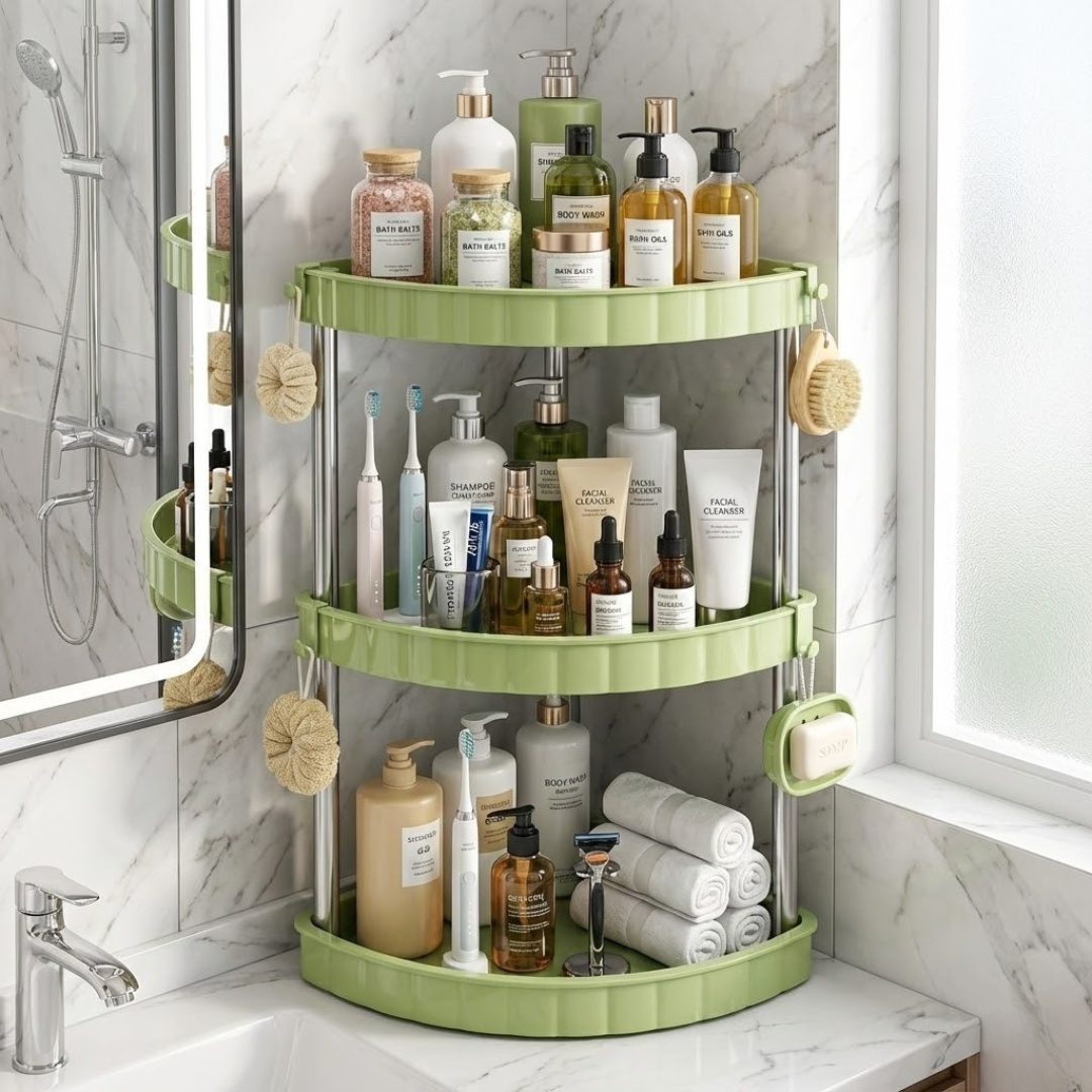 Bathroom Space-Saver Corner Organizer Rack - Image 0