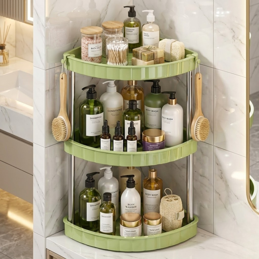 Bathroom Space-Saver Corner Organizer Rack - Image 1