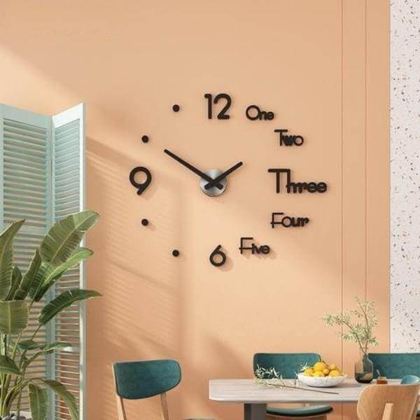 3D Large DIY Modern Number Wall Clock