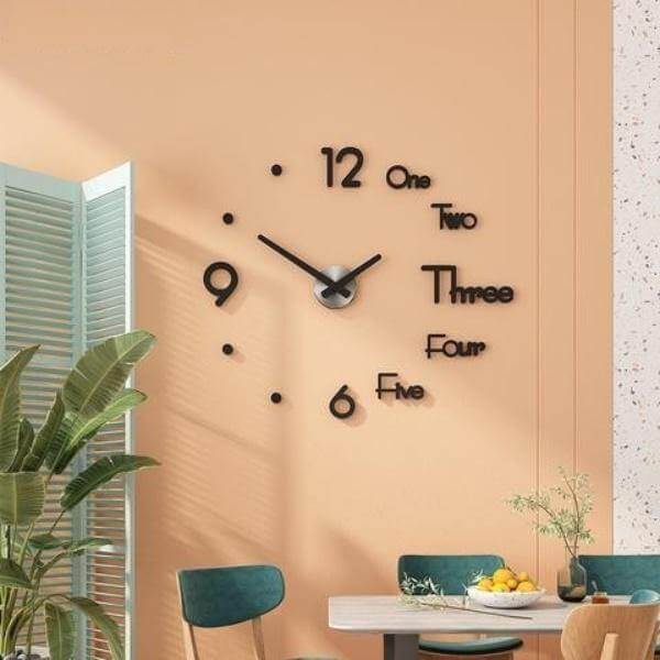 3D Large DIY Modern Number Wall Clock - Image 2