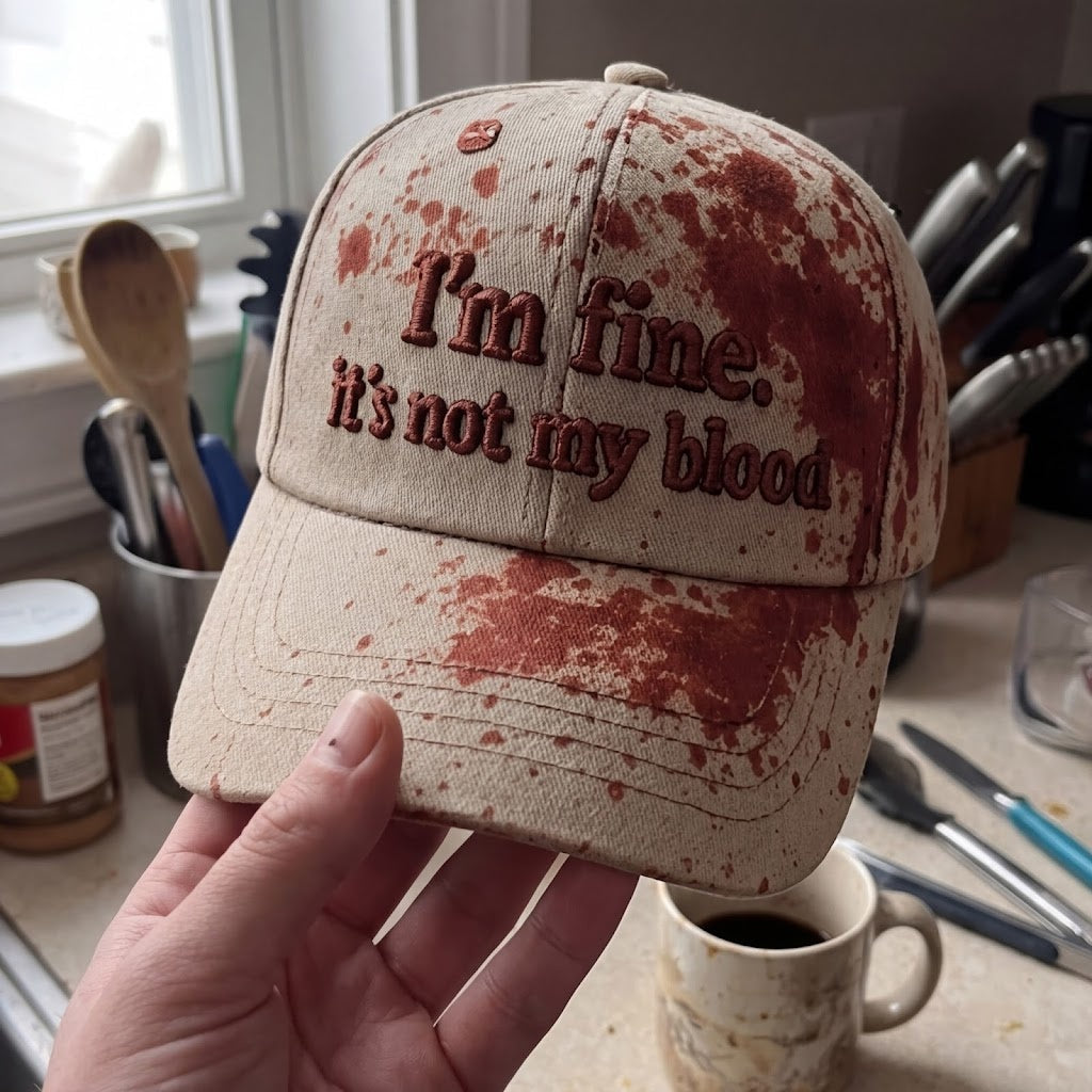 I'm Fine Not My Blood Funny Hat - Image 6