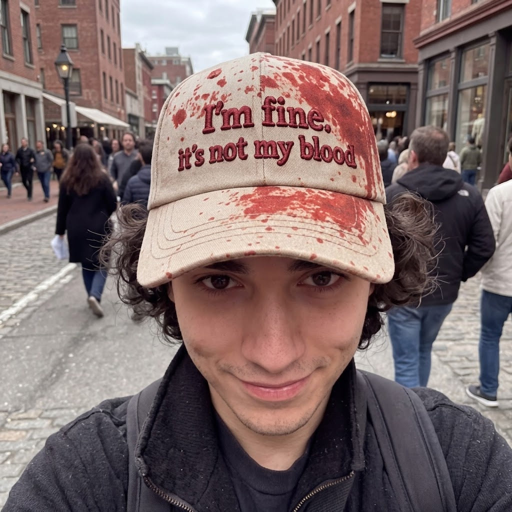 I'm Fine Not My Blood Funny Hat - Image 1